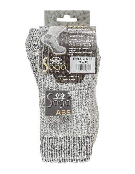 Soga S04 ABS Anti Slip Merino Sokken Heavy Grijs