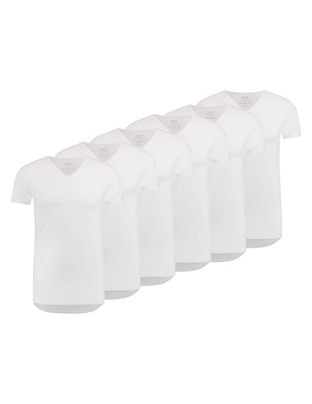 MWTS Heren T-shirt V-hals Slim fit 3+3 6-Pack