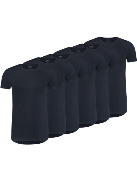 MWTS Heren T-shirt ronde hals Slim fit blauw 3+3 6-Pack