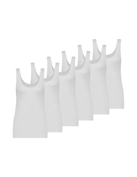 MWTS Dames Topje wit 3+3 6-Pack