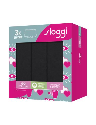 Sloggi Go Crush Short C3P 3+3 6Pack Zwart