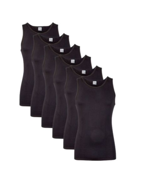 Beeren Heren singlet Comfort Feeling 6Pack Zwart