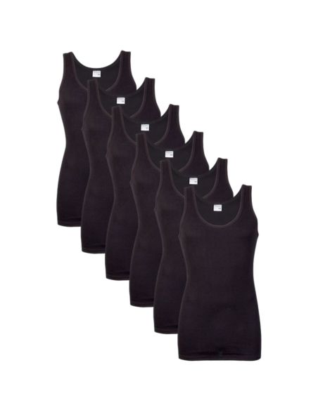 Beeren Heren singlet M3000 6Pack Zwart