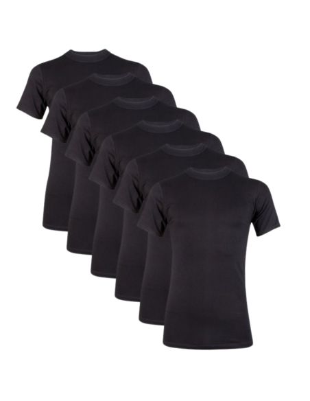 Beeren Heren T-shirt K.M. Comfort Feeling 6Pack Zwart
