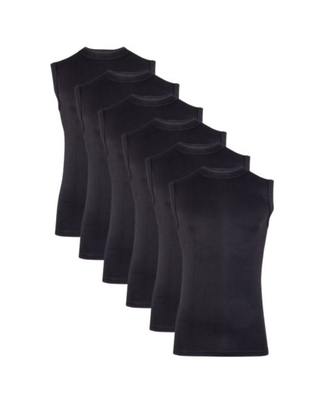 Beeren Heren mouwloos shirt Comfort Feeling 6Pack Zwart