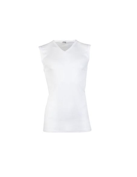 Beeren Heren mouwloos shirt V-hals M3000 6Pack Wit