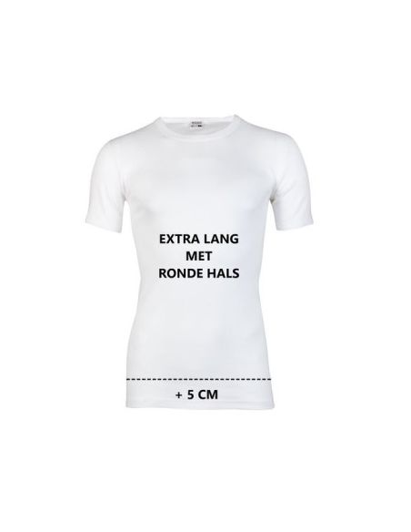 Beeren Heren Extra lang T-shirt met O-hals M3000 6Pack Wit