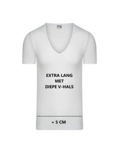 Beeren Heren Extra lang T-shirt met diepe V-hals M3000 6Pack Wit 2