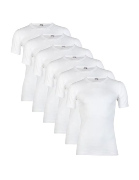 Beeren Heren T-shirt K.M. met O-hals M3000 6Pack Wit