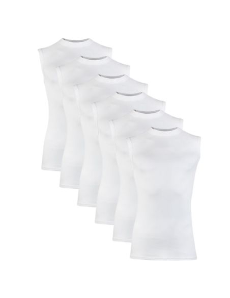 Beeren Heren mouwloos shirt M3000 6Pack Wit