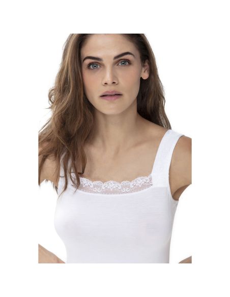 MEY Dames Hemd met kant Luise Wit 45112