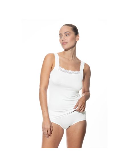 MEY Dames Hemd met kant Luise Wit 45112