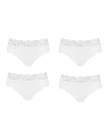 Sloggi Romance Midi Slip 4 pack Wit 3+1 Gratis