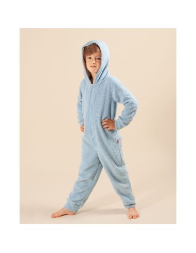 Claesens Kinder Velvet Onesie Winter Sky