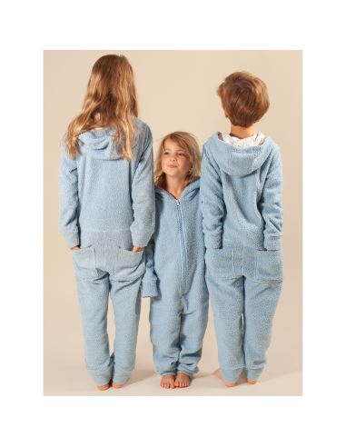 Claesens Kinder Velvet Onesie Winter Sky