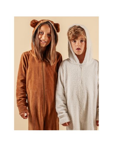 Claesens Kinder Velvet Onesie Coconut