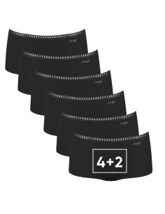 Sloggi Go Crush Short C3P 6Pack 4+2 Zwart