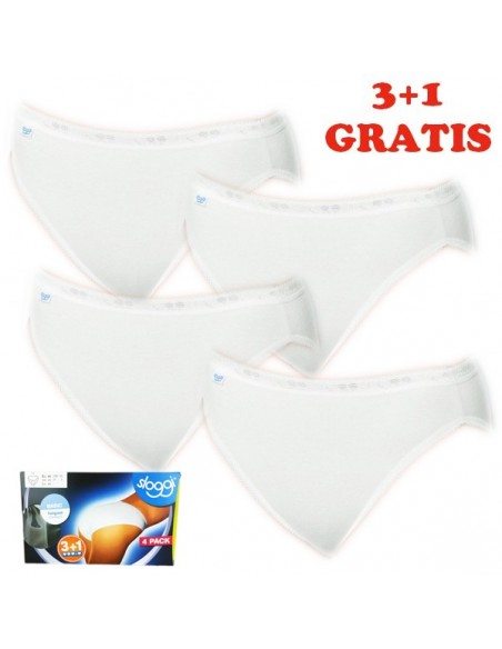 Sloggi Basic tai Slip 4 pack Wit 3+1 gratis