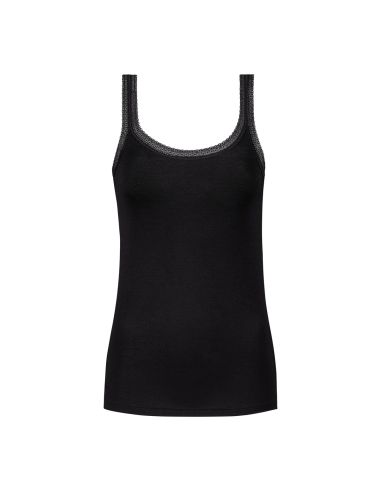 MEY Dames Top Modal Lace Zwart 1110071