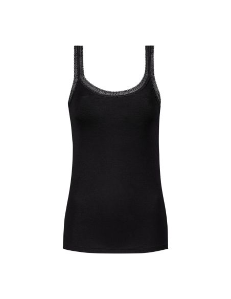 MEY Dames Top Modal Lace Zwart 1110071