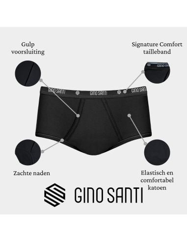 Men Basic Maxi Slip 2Pack Gino Santi Classic Zwart