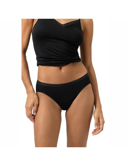 MEY Dames Slip Modal Lace Zwart 1120114