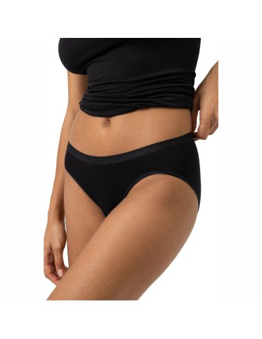 MEY Dames Slip Modal Lace Zwart 1120114