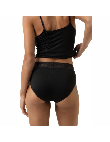 MEY Dames Taille Slip Modal Lace Zwart 1120113