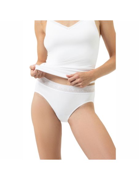 MEY Dames Taille Slip Modal Lace Wit 1120113