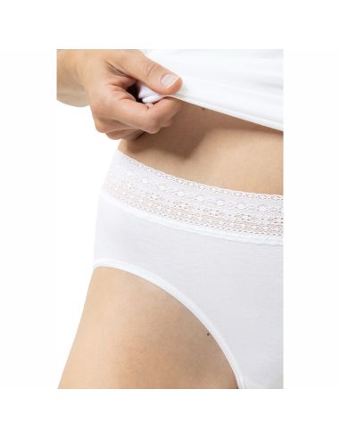 MEY Dames Taille Slip Modal Lace Wit 1120113