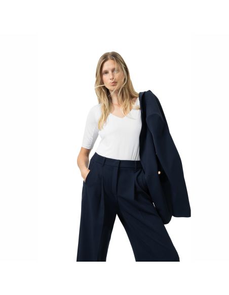 MEY Dames V-Shirt Blazershirt Wit 1110058