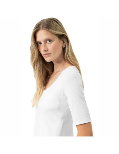 MEY Dames V-Shirt Blazershirt Wit 1110058