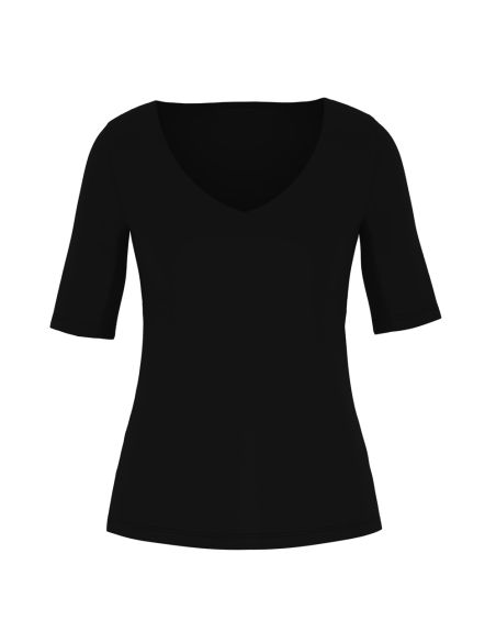 MEY Dames V-Shirt Blazershirt Zwart 1110058