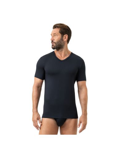 MEY Heren T-Shirt V-hals Iconic Modal Marine 2110028