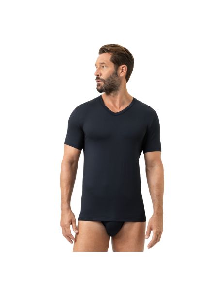 MEY Heren T-Shirt V-hals Iconic Modal Marine 2110028