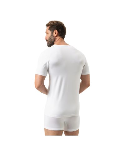 MEY Heren T-Shirt V-hals Iconic Modal Wit 2110028