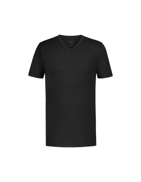 MEY Heren T-Shirt V-hals Iconic Modal Zwart 2110028