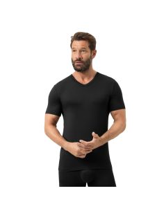 MEY Heren T-Shirt V-hals Iconic Modal Zwart 2110028 2