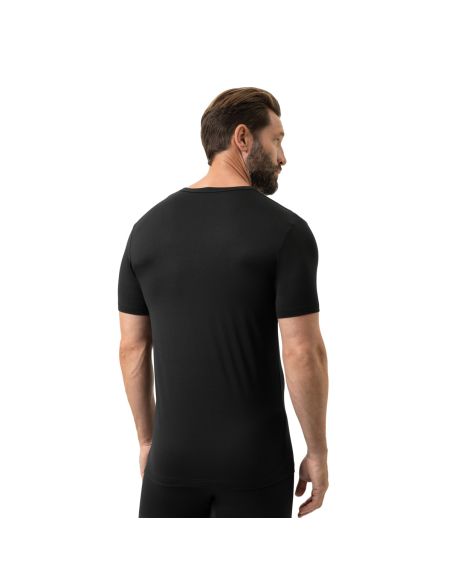 MEY Heren T-Shirt V-hals Iconic Modal Zwart 2110028