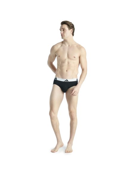 Adidas Heren Slip Active Flex Cotton 3pack Zwart Wit