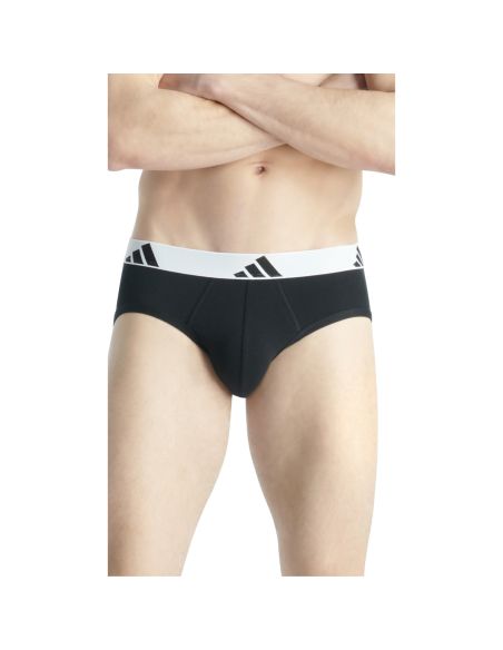 Adidas Heren Slip Active Flex Cotton 3pack Zwart Wit
