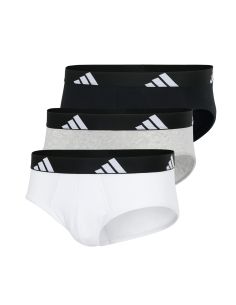 Adidas Heren Slip Active Flex Cotton 3pack Zwart Wit Grijs