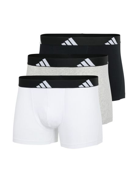 Adidas Heren Short Active Flex Cotton 3Pack Zwart Wit Grijs