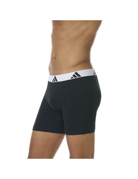 Adidas Heren Boxer brief Flex Cotton 3Pack Zwart Wit