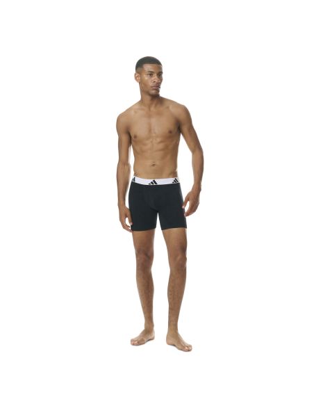 Adidas Heren Boxer brief Flex Cotton 3Pack Zwart Wit