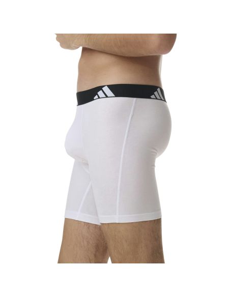 Adidas Heren Boxer brief Flex Cotton 3Pack Zwart Wit Grijs