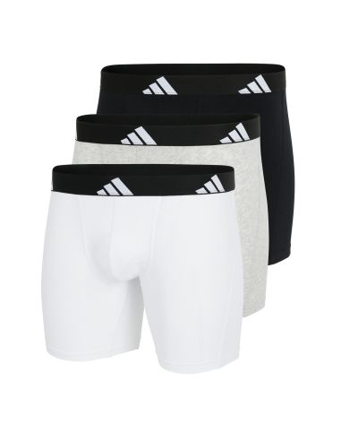 Adidas Heren Boxer brief Flex Cotton 3Pack Zwart Wit Grijs