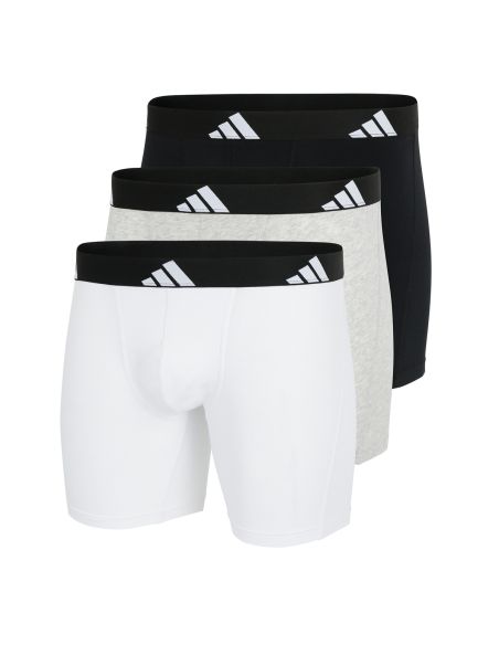 Adidas Heren Boxer brief Flex Cotton 3Pack Zwart Wit Grijs
