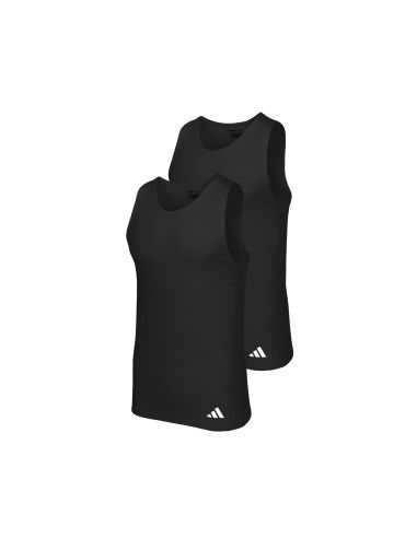Adidas Heren Tank Top hemd Active Flex Cotton Ergonomic 2pack Zwart