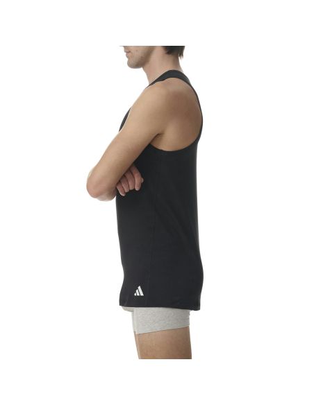 Adidas Heren Tank Top hemd Active Flex Cotton Ergonomic 2pack Zwart